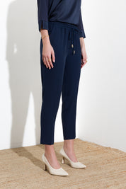 Pantalone con coulisse in fluido diagonale