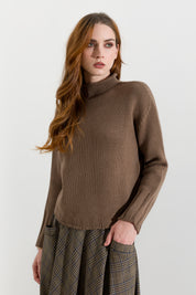 Maglia girocollo a cratere in pura lana - Friendly Sweater