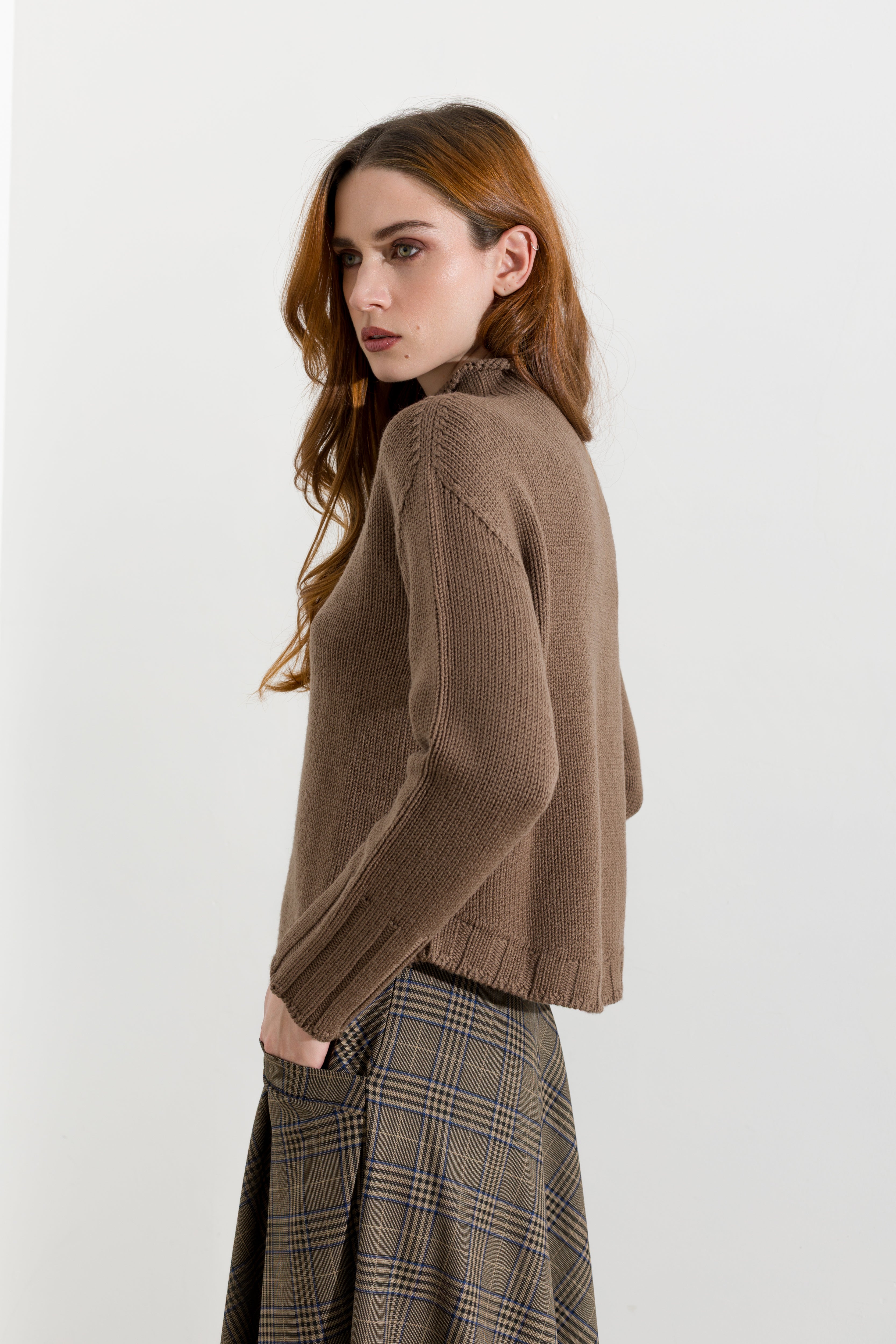 Maglia girocollo a cratere in pura lana - Friendly Sweater