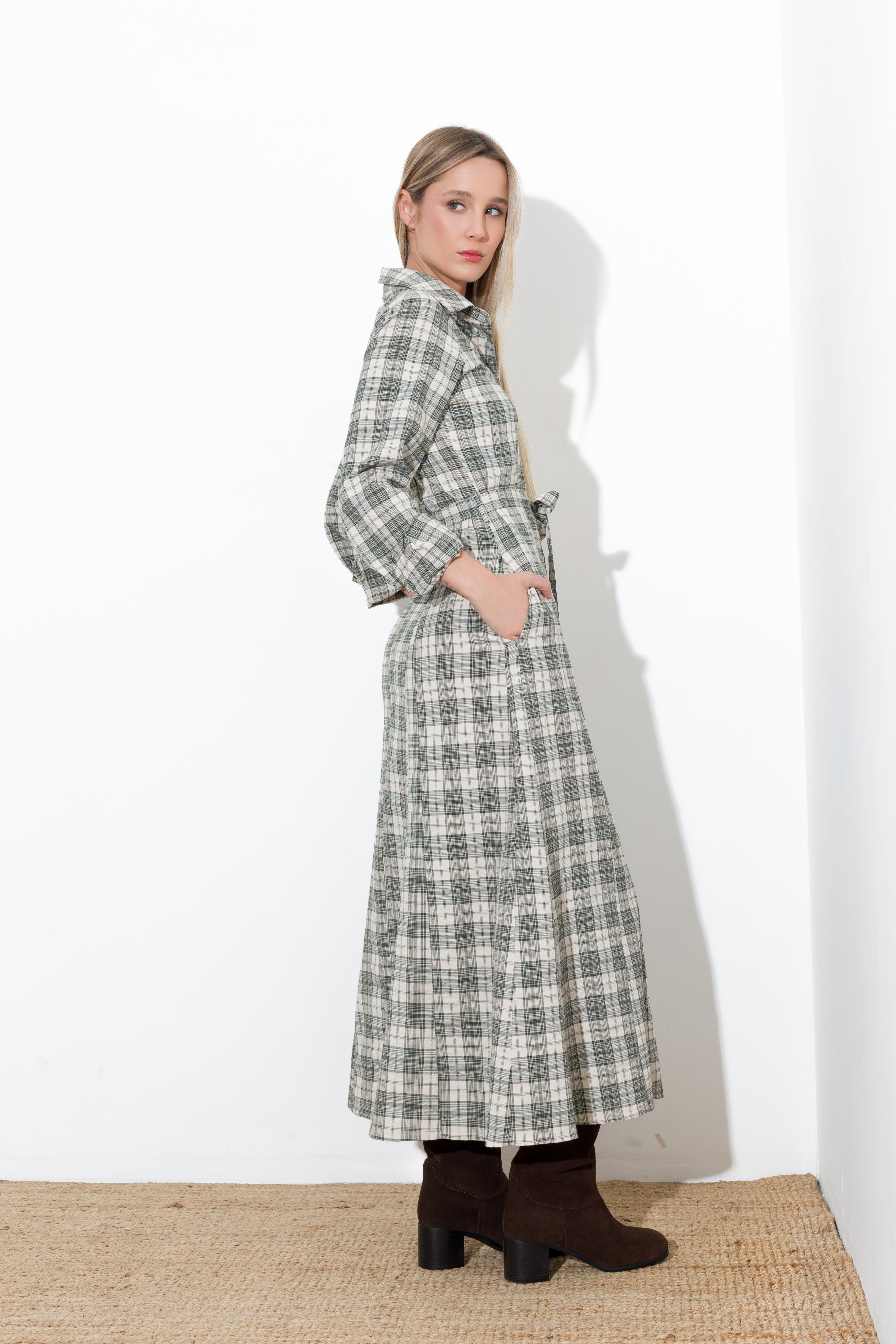 Abito chemisier micro e macro check - Compagnia Italiana