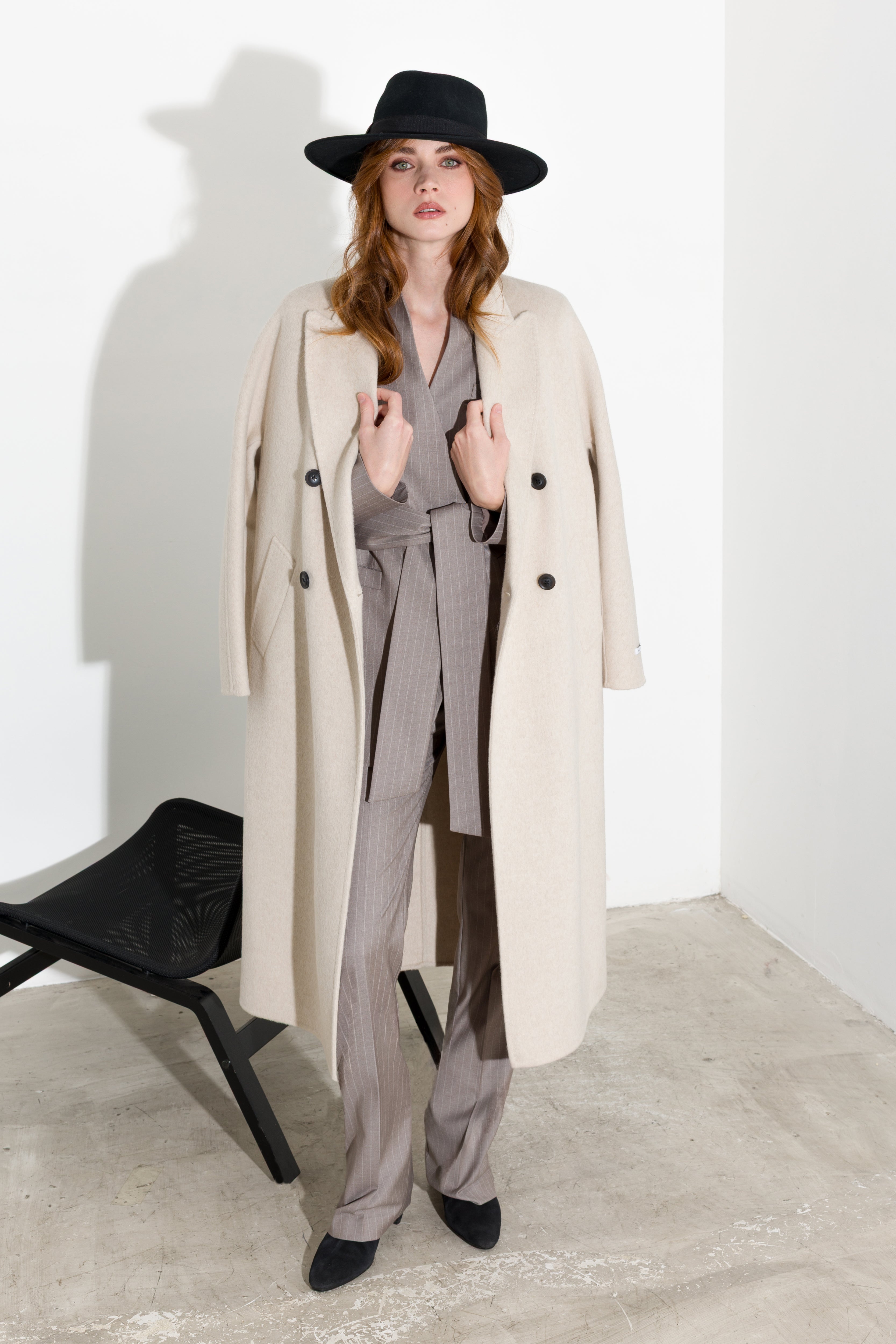 Manteau long croisé