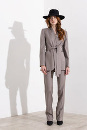Pantalone gessato gamba dritta
