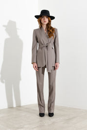Pantalone gessato gamba dritta