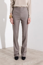 Pantalone gessato gamba dritta