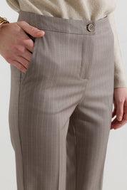 Pantalone gessato gamba dritta