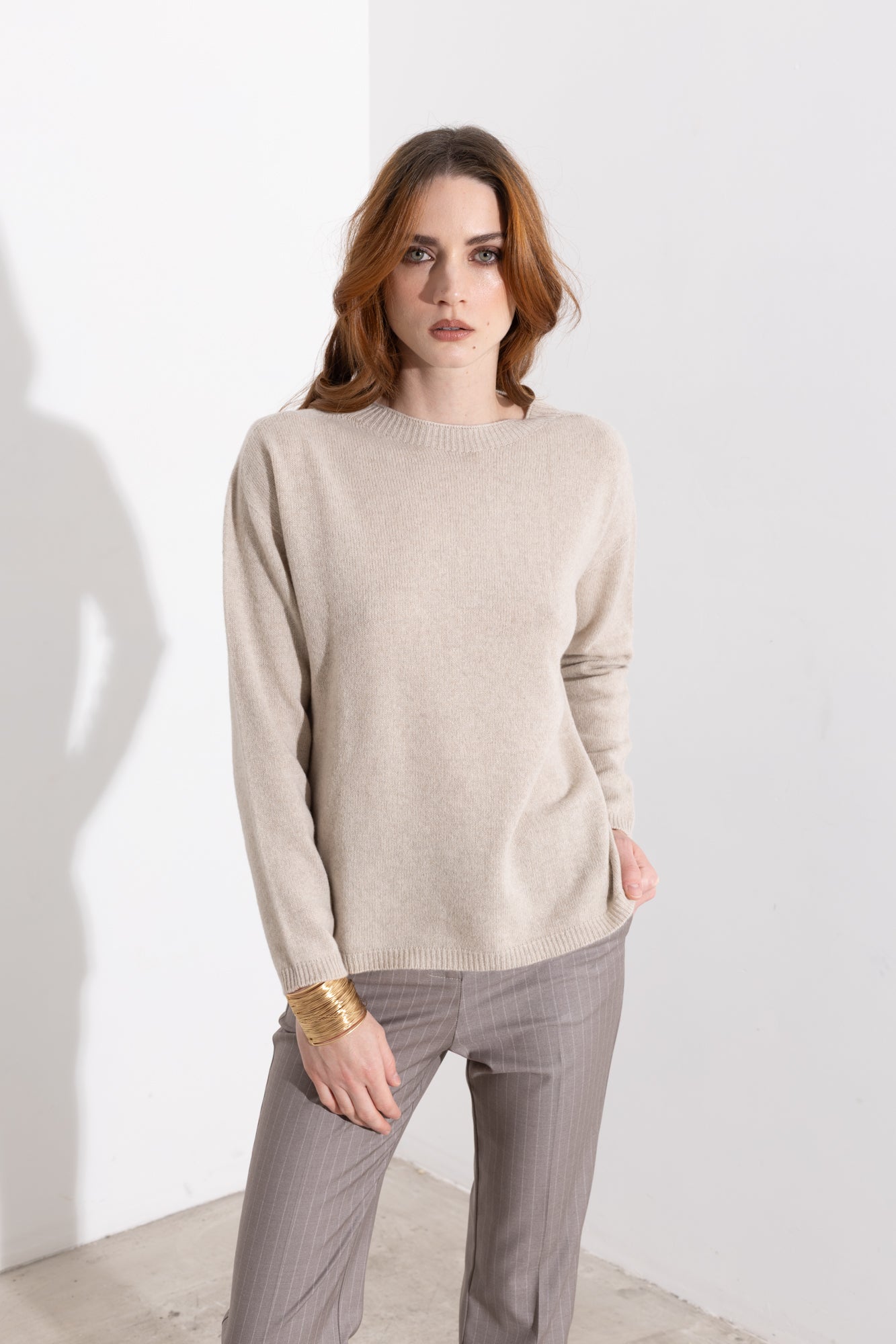 Maglia girocollo in cashmere