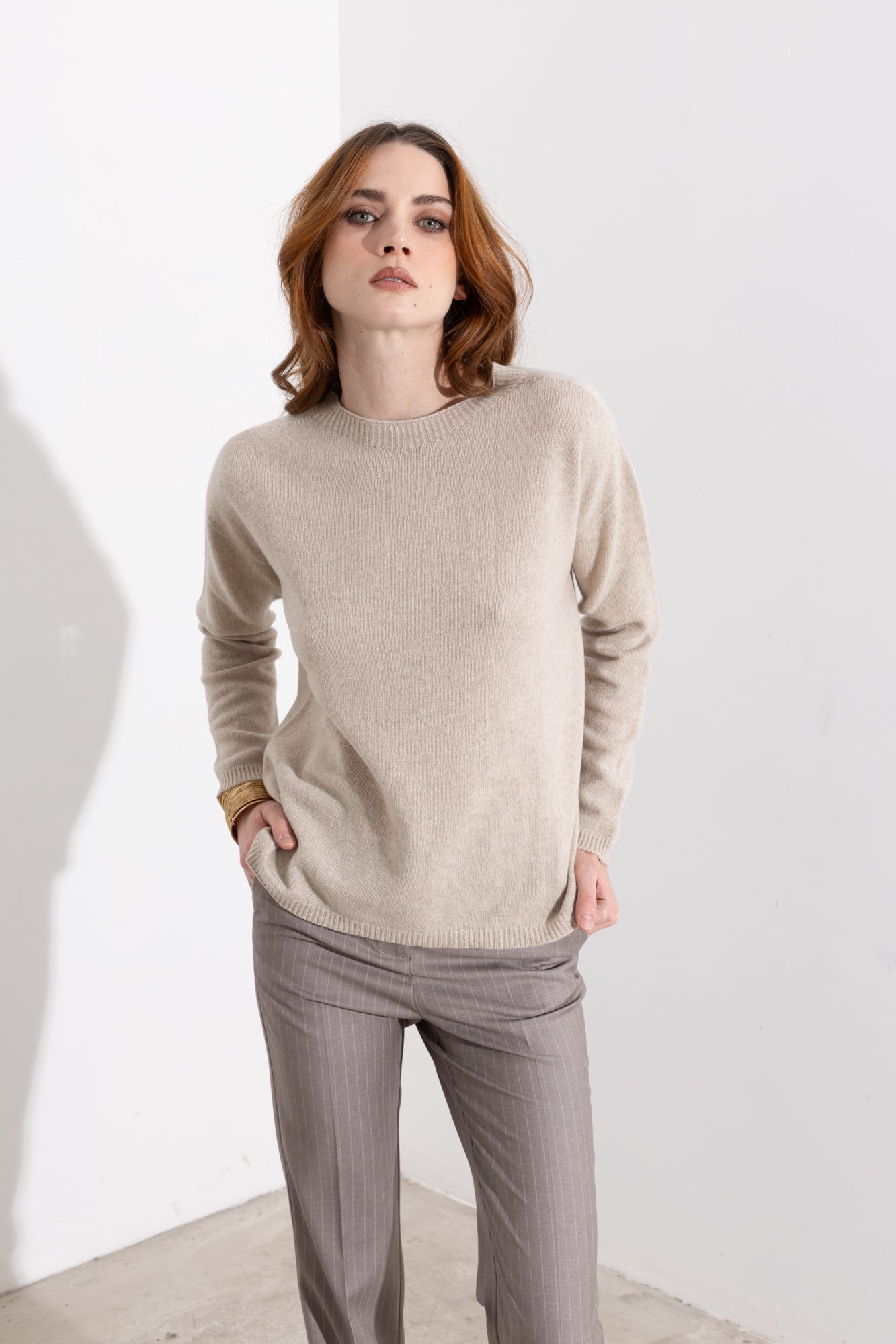 Maglia girocollo in cashmere