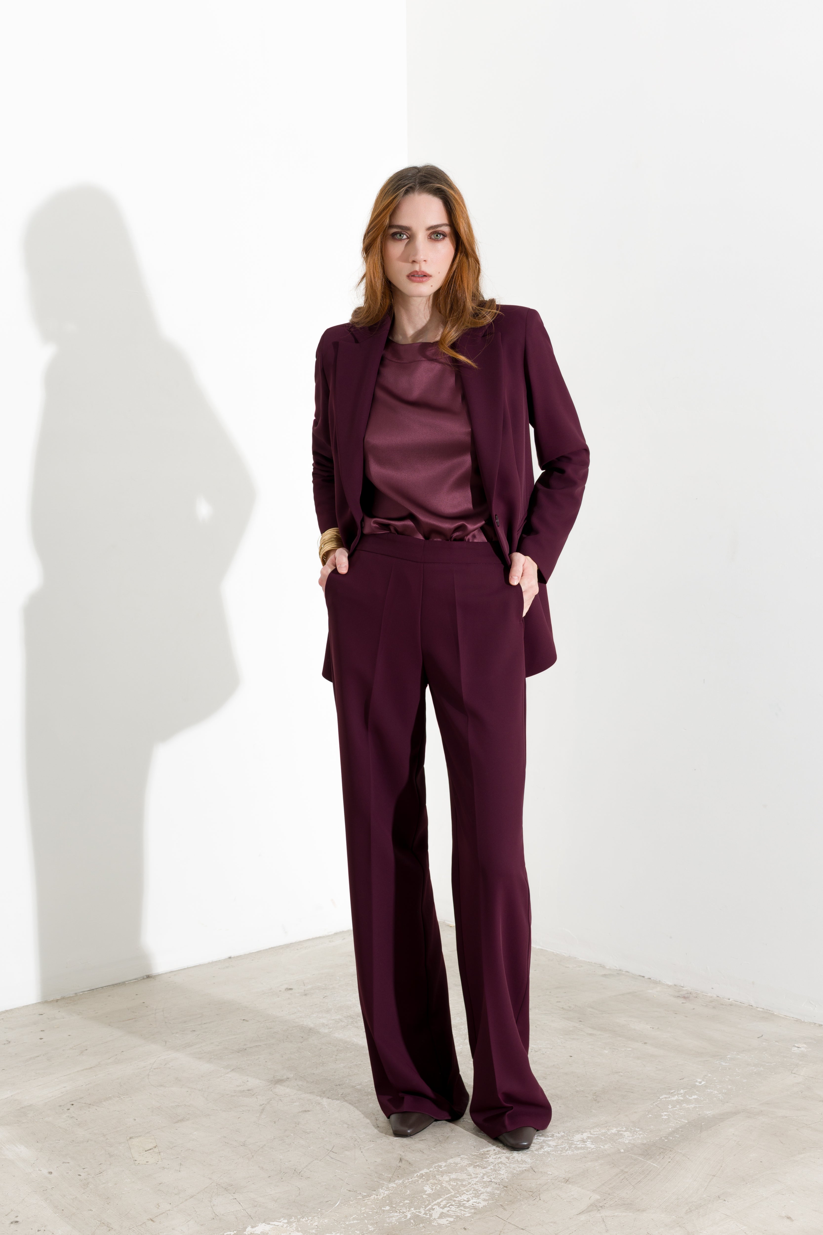Blazer monopetto in crepe fluido
