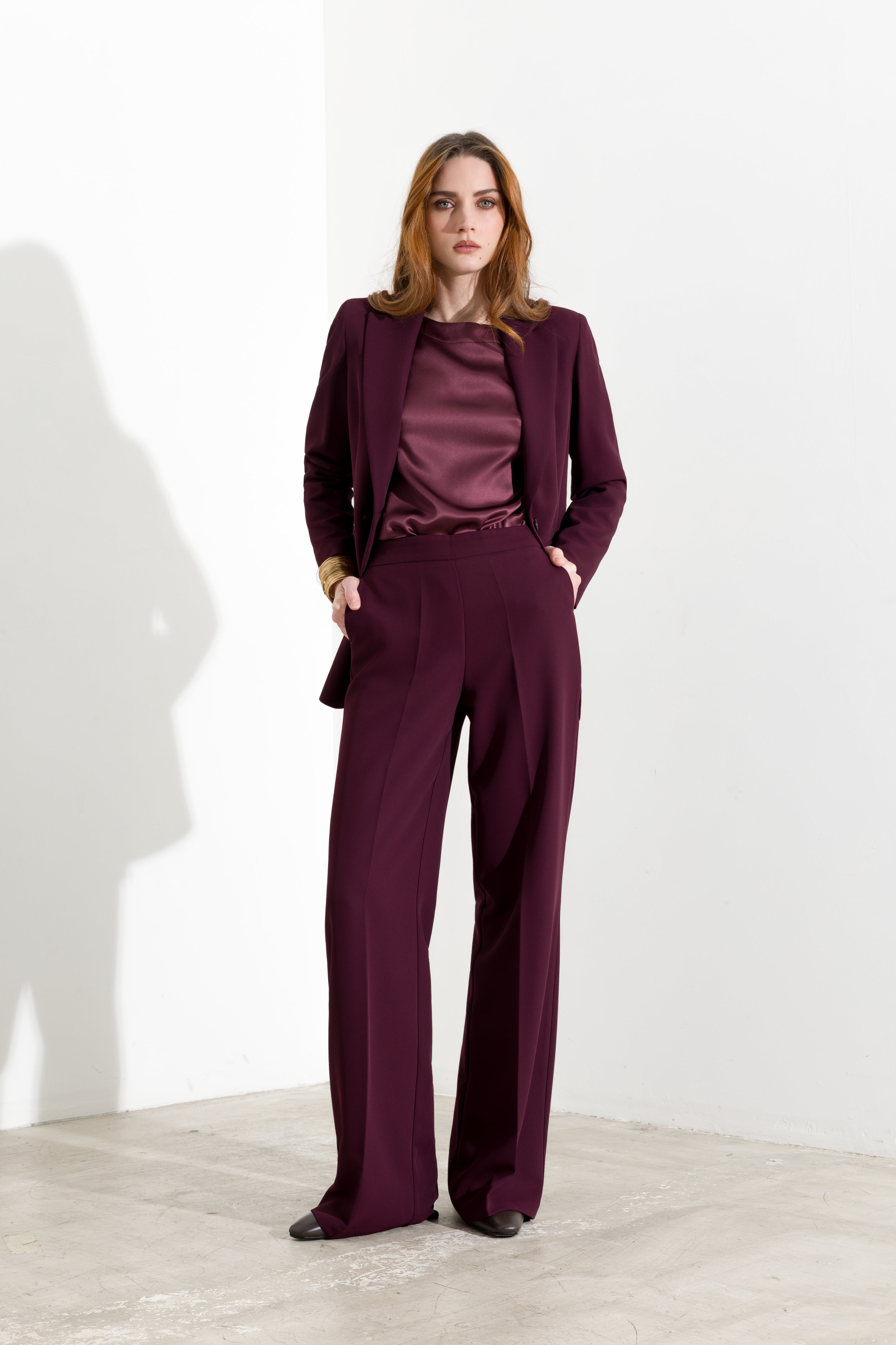 Blazer monopetto in crepe fluido