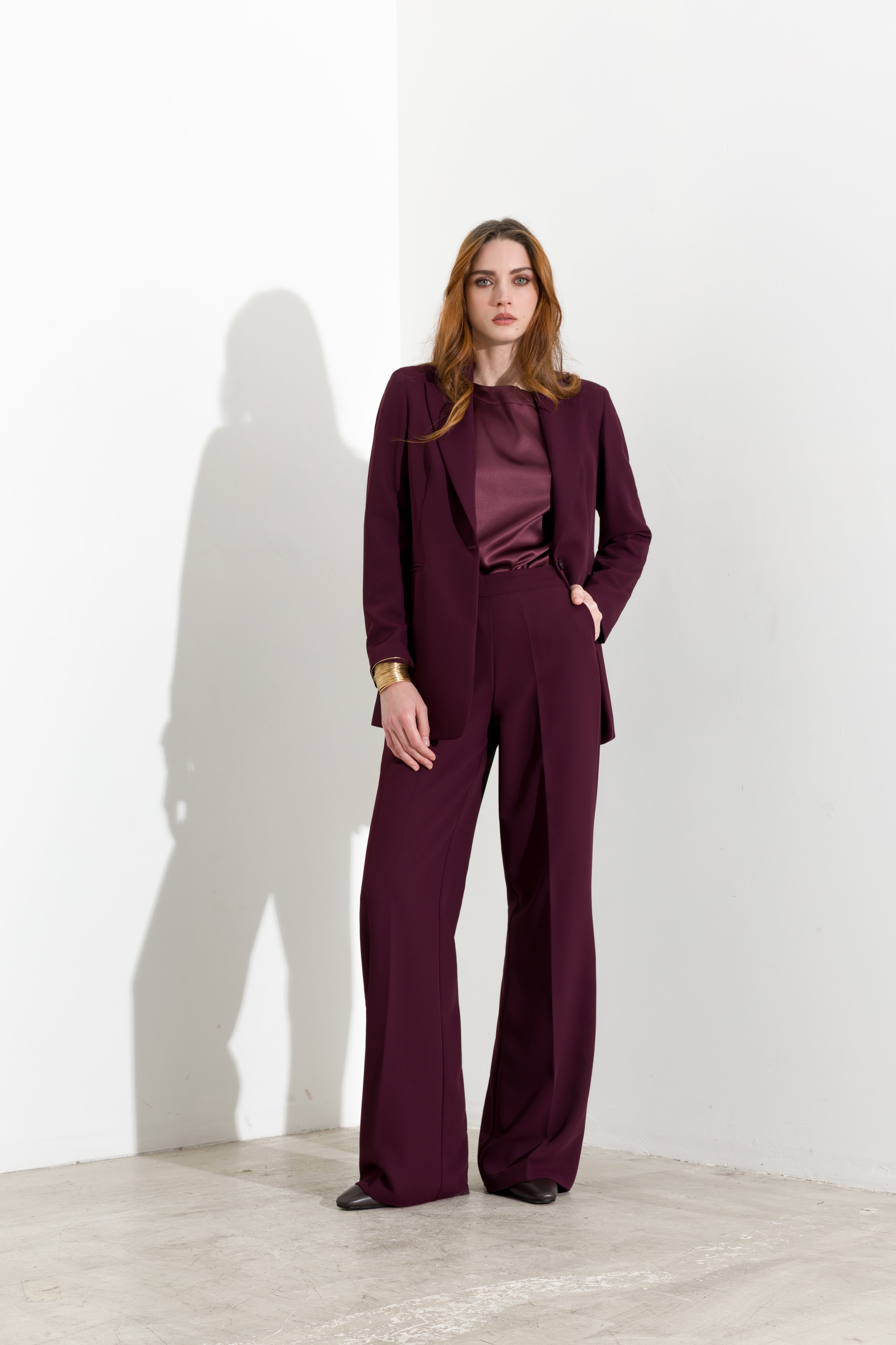 Blazer monopetto in crepe fluido