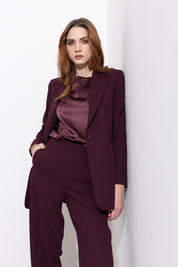 Blazer monopetto in crepe fluido