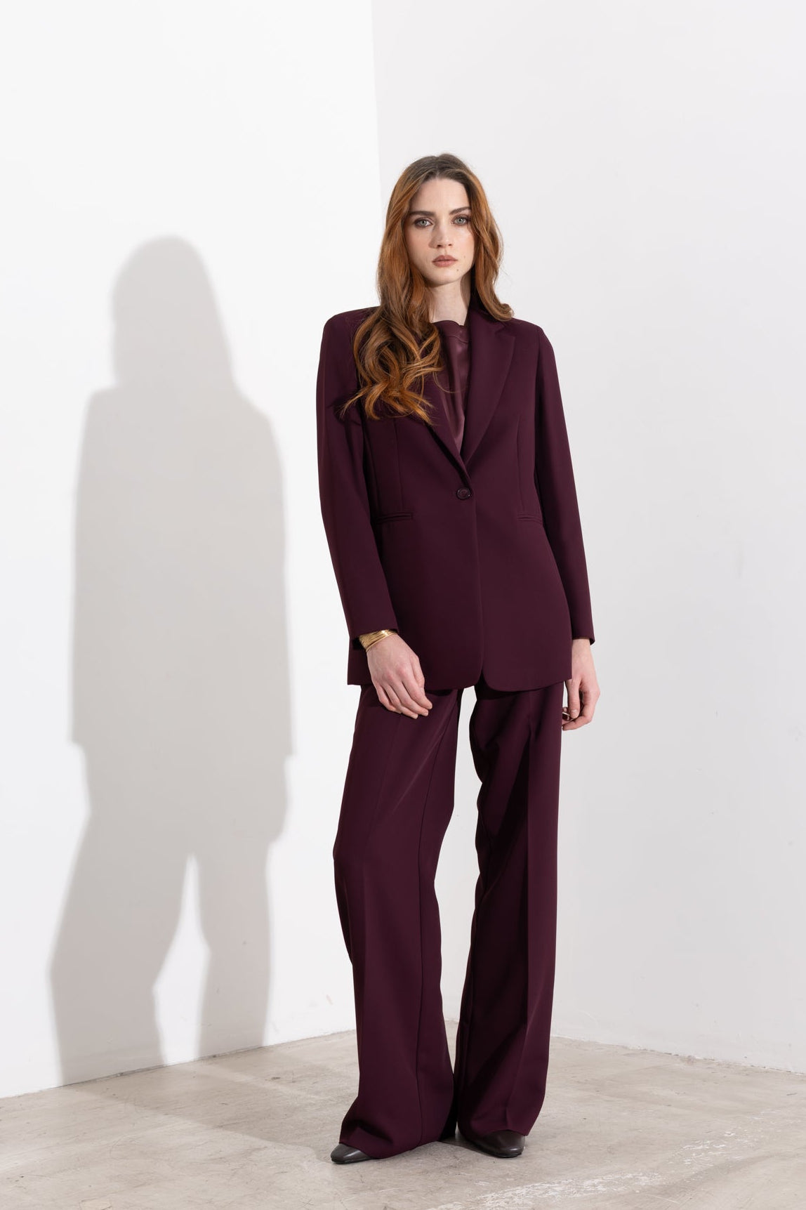 Blazer monopetto in crepe fluido
