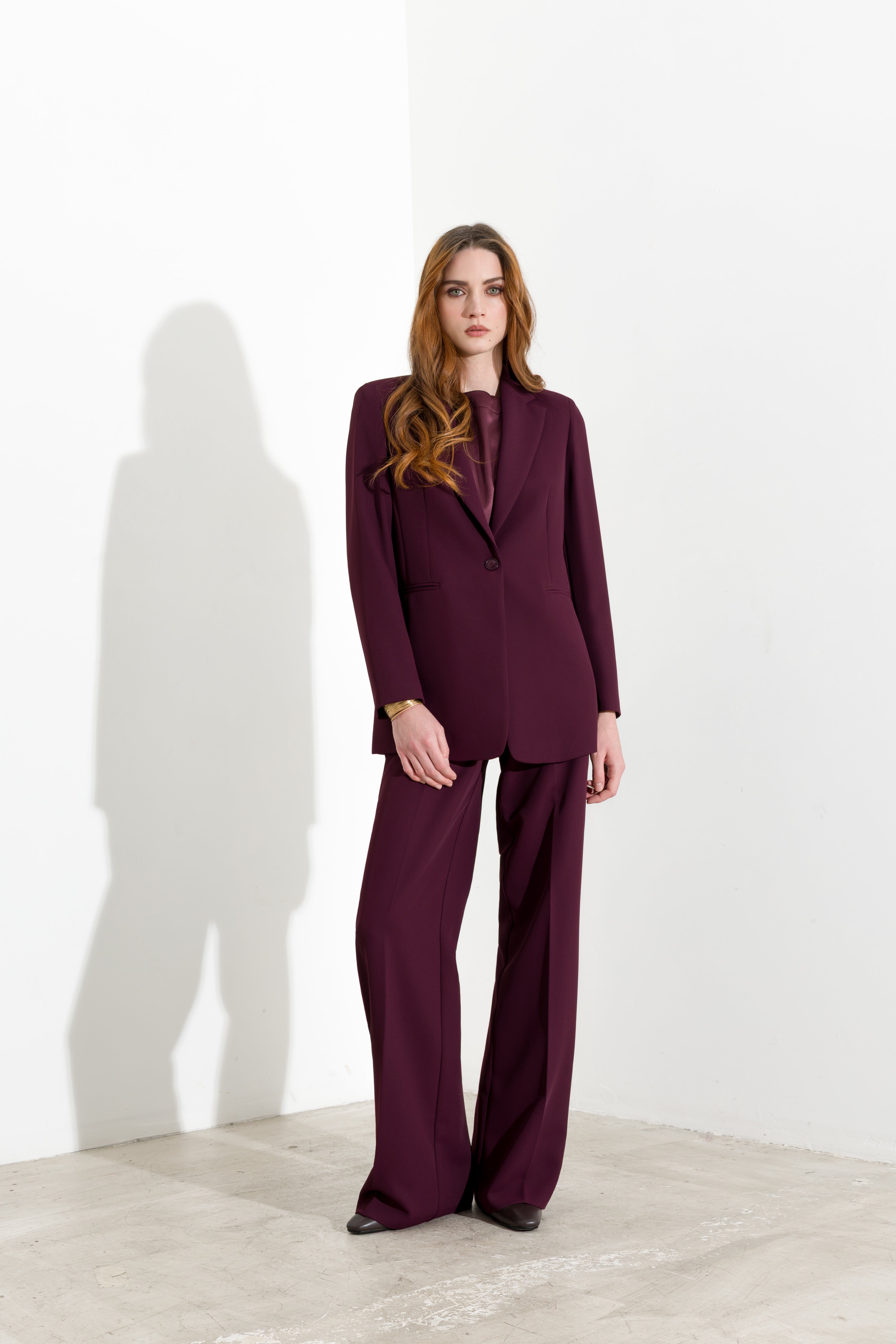 Blazer monopetto in crepe fluido