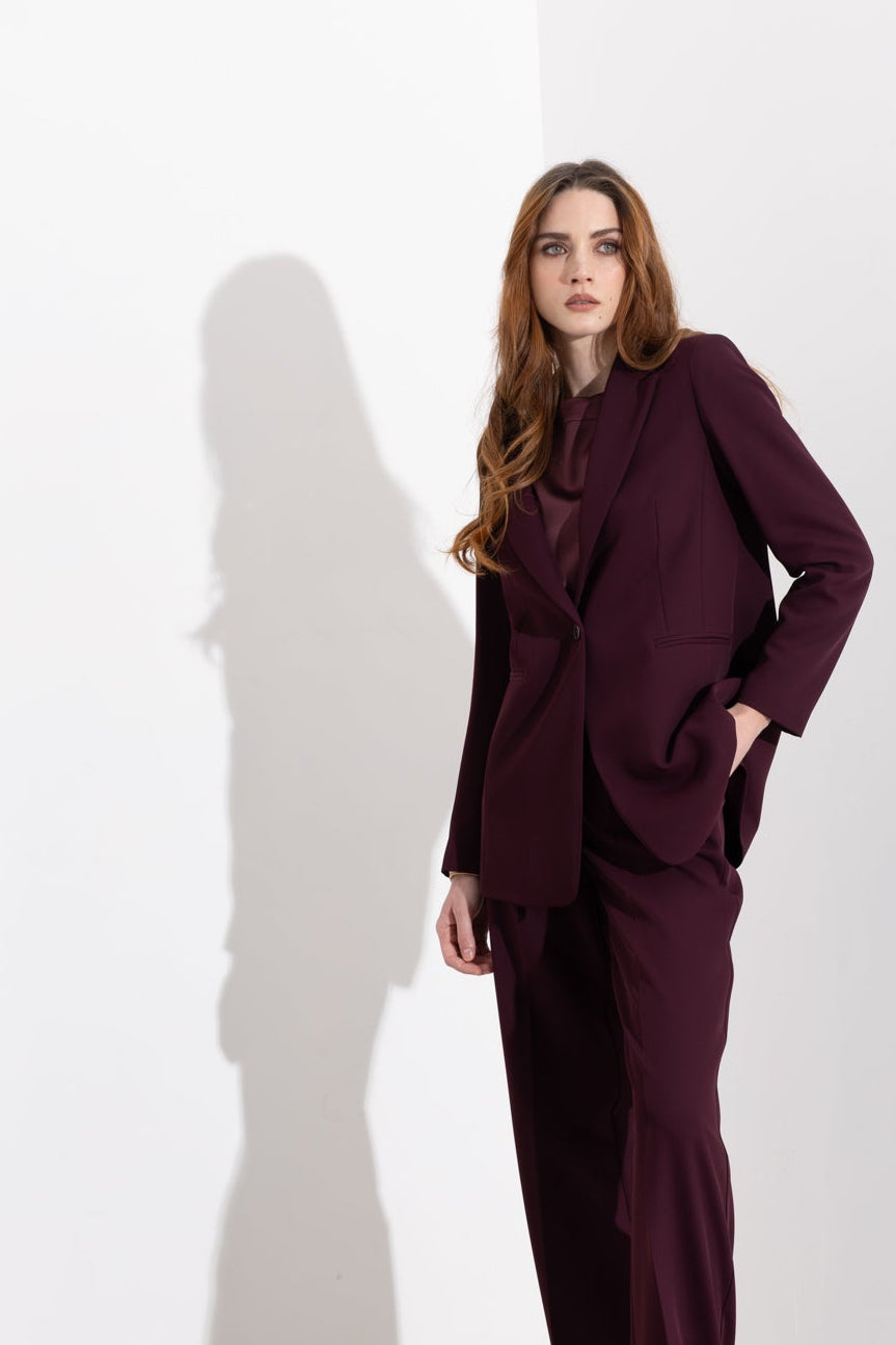 Blazer monopetto in crepe fluido