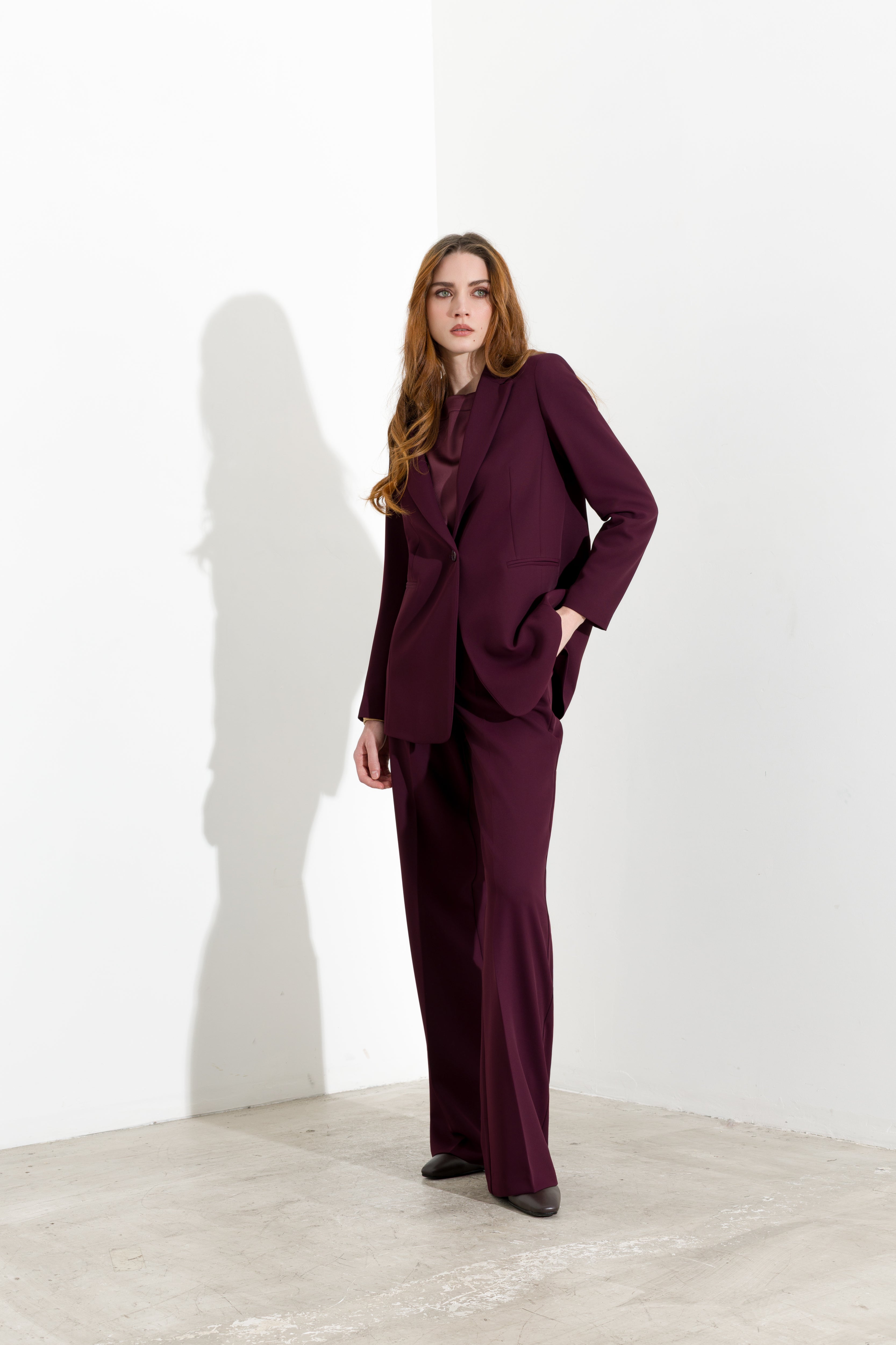 Blazer monopetto in crepe fluido