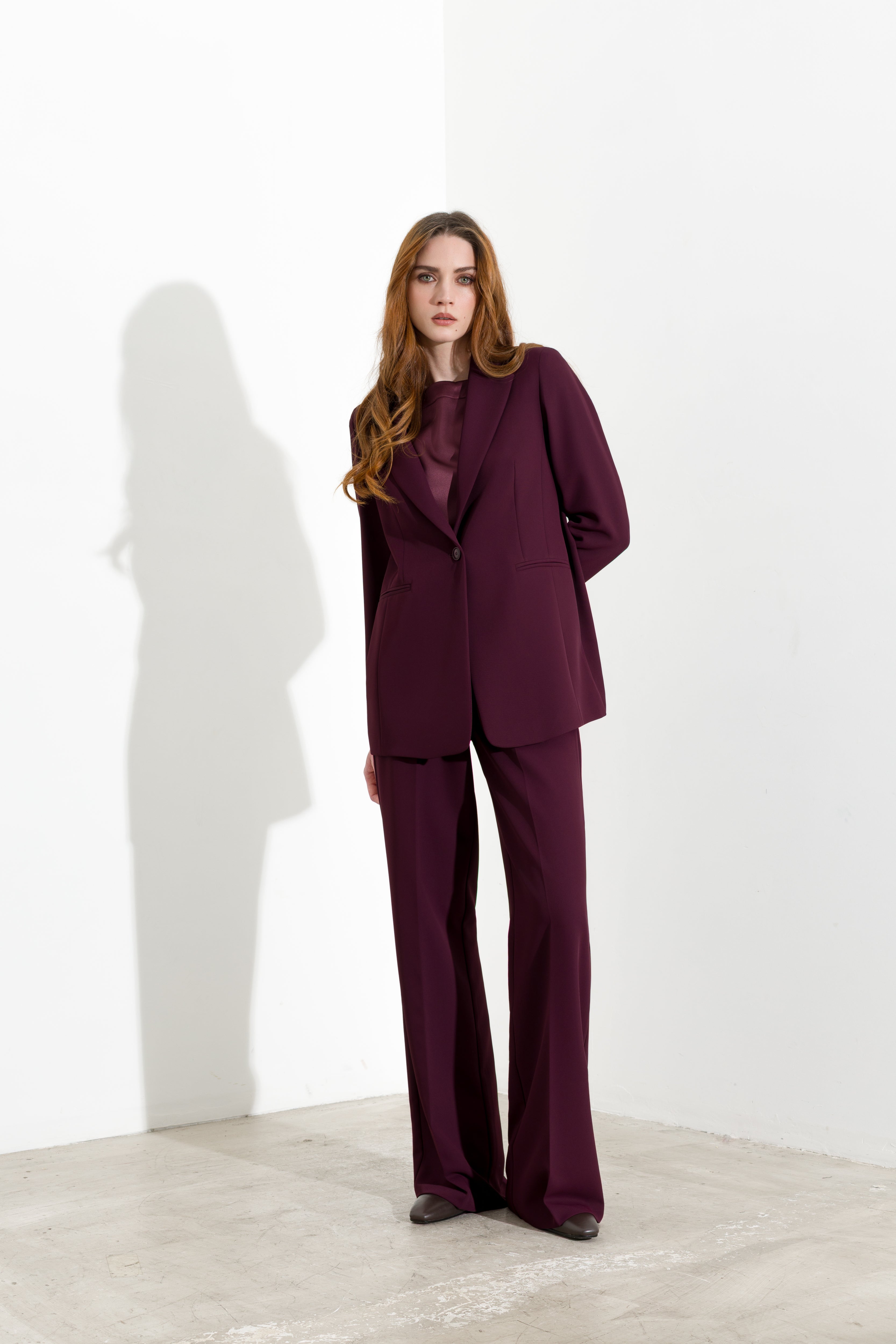 Blazer monopetto in crepe fluido