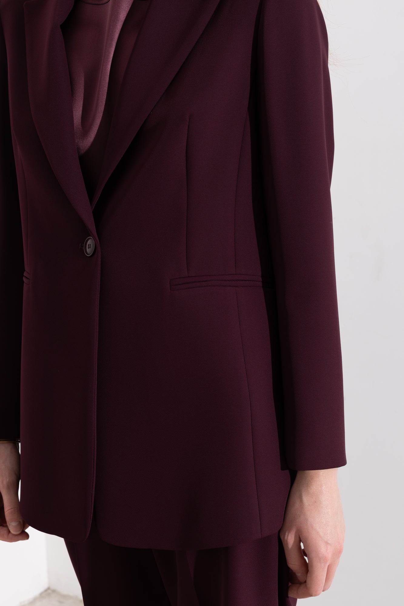 Blazer monopetto in crepe fluido