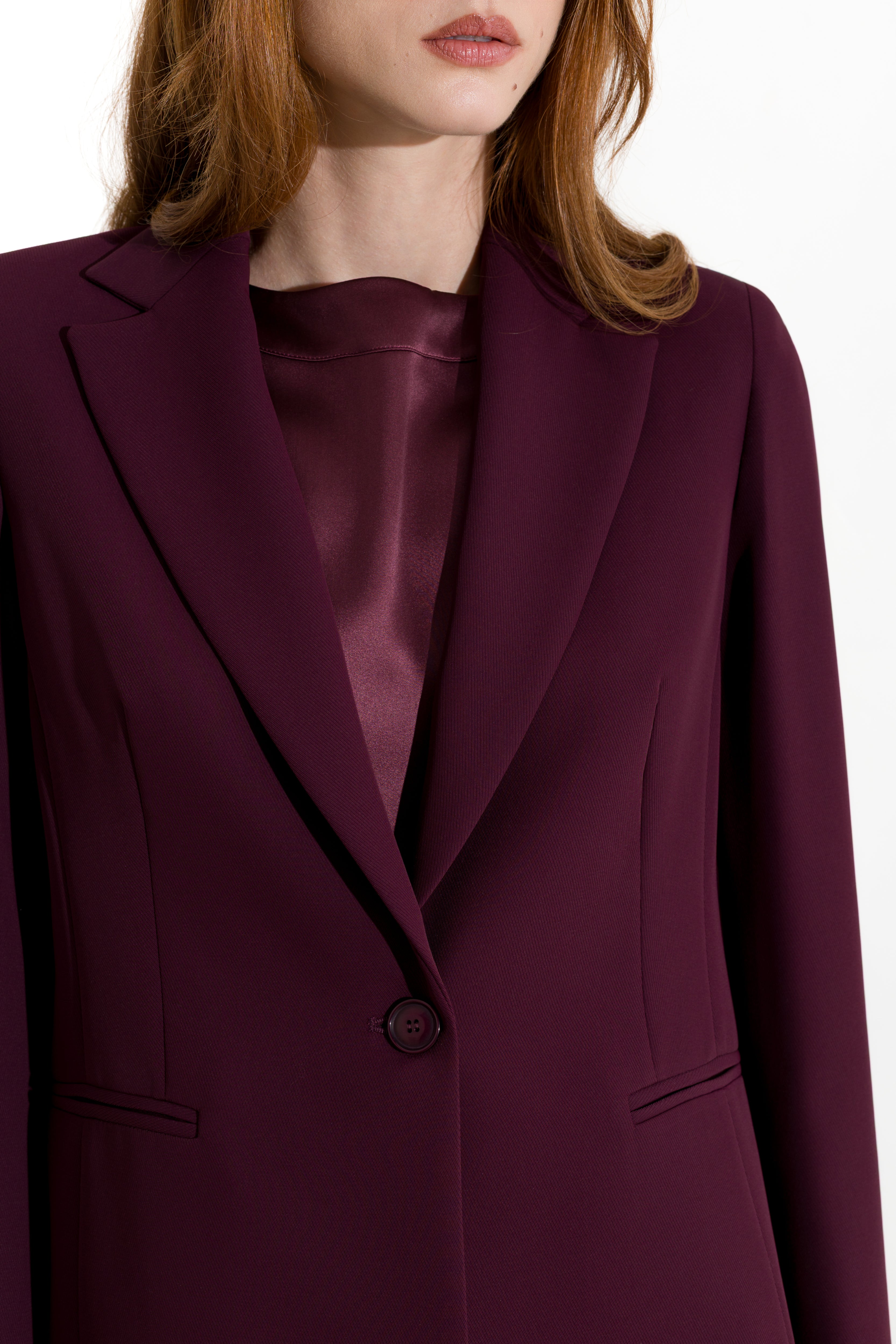 Blazer monopetto in crepe fluido