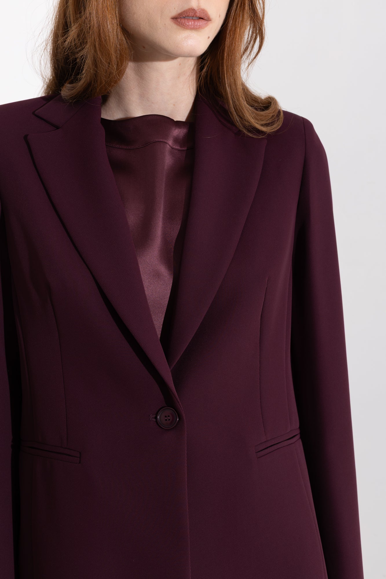 Blazer monopetto in crepe fluido