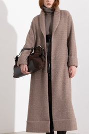 Cappotto lungo in maglia con filo lurex