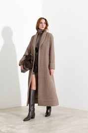 Langer Strickmantel mit Lurex