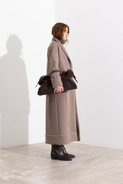Cappotto lungo in maglia con filo lurex