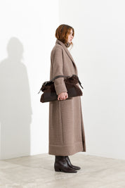 Langer Strickmantel mit Lurex