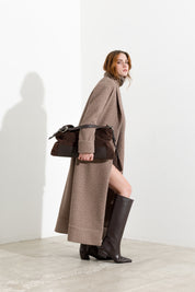 Langer Strickmantel mit Lurex