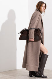 Cappotto lungo in maglia con filo lurex