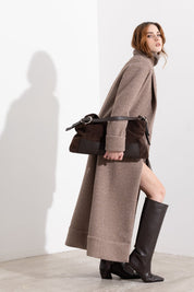 Cappotto lungo in maglia con filo lurex