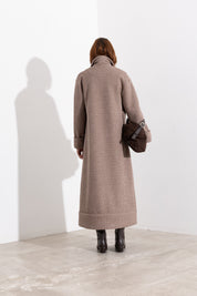 Cappotto lungo in maglia con filo lurex
