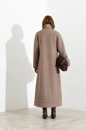Langer Strickmantel mit Lurex