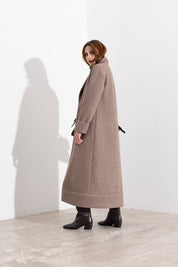 Cappotto lungo in maglia con filo lurex