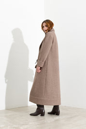 Langer Strickmantel mit Lurex