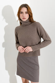 Cropped-Rollkragenpullover mit Raglanärmeln - Friendly Sweater