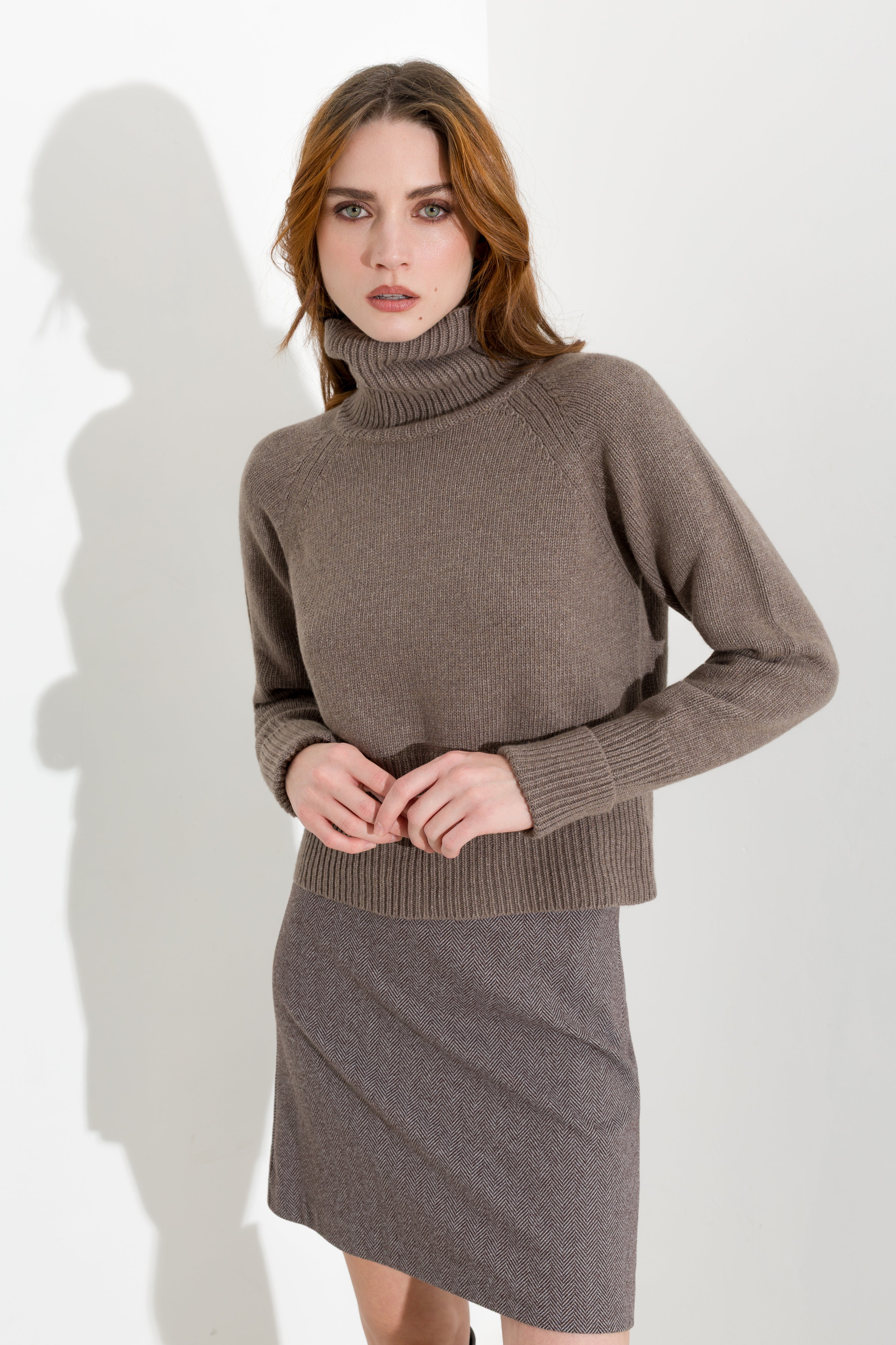 Cropped-Rollkragenpullover mit Raglanärmeln - Friendly Sweater