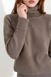 Cropped-Rollkragenpullover mit Raglanärmeln - Friendly Sweater