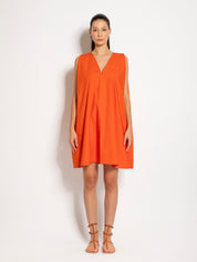 Abito a trapezio corto strutturato in cotone | Uncategorized da donna