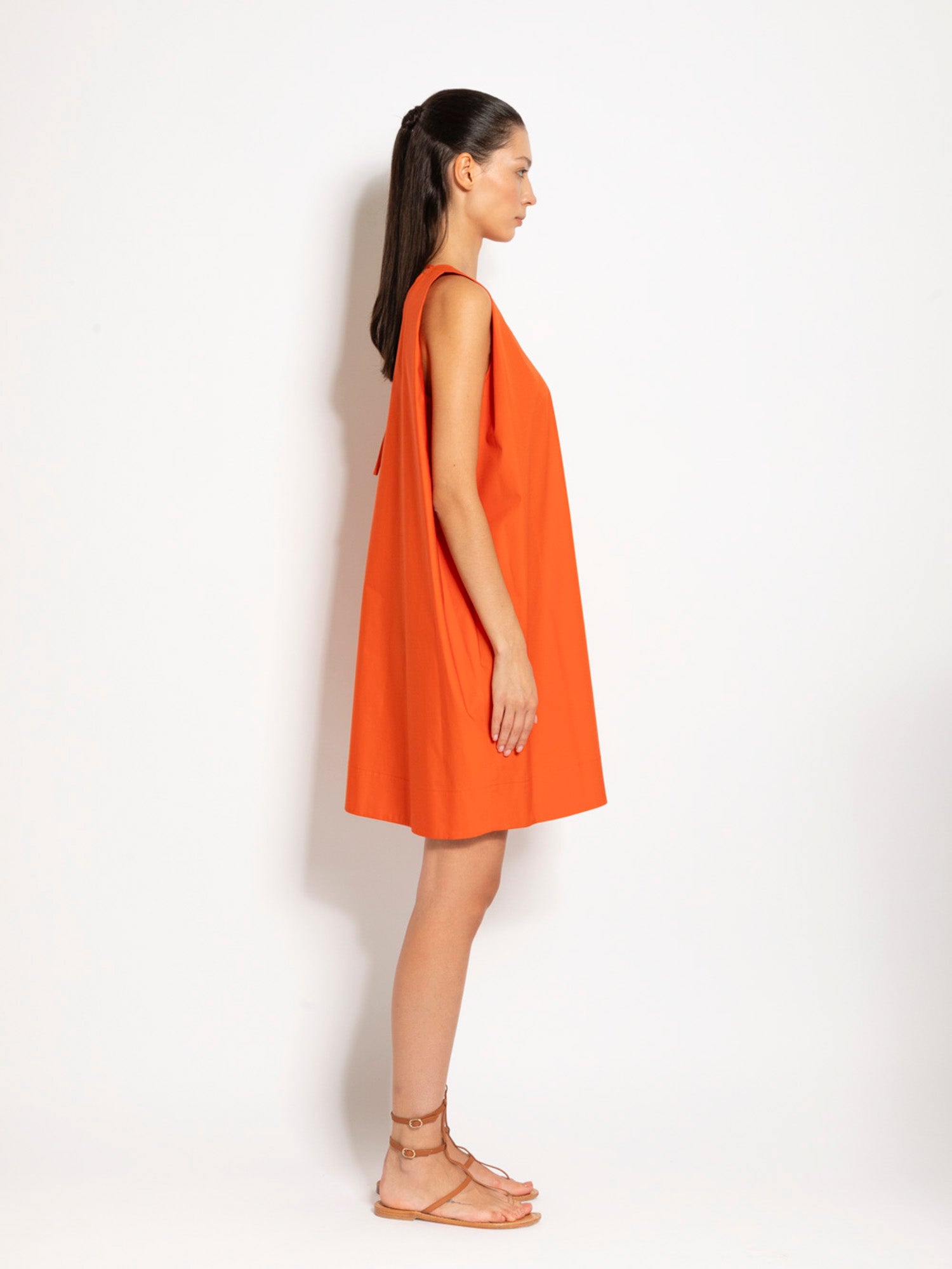 Abito a trapezio corto strutturato in cotone | Uncategorized da donna