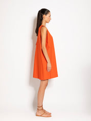 Abito a trapezio corto strutturato in cotone | Uncategorized da donna
