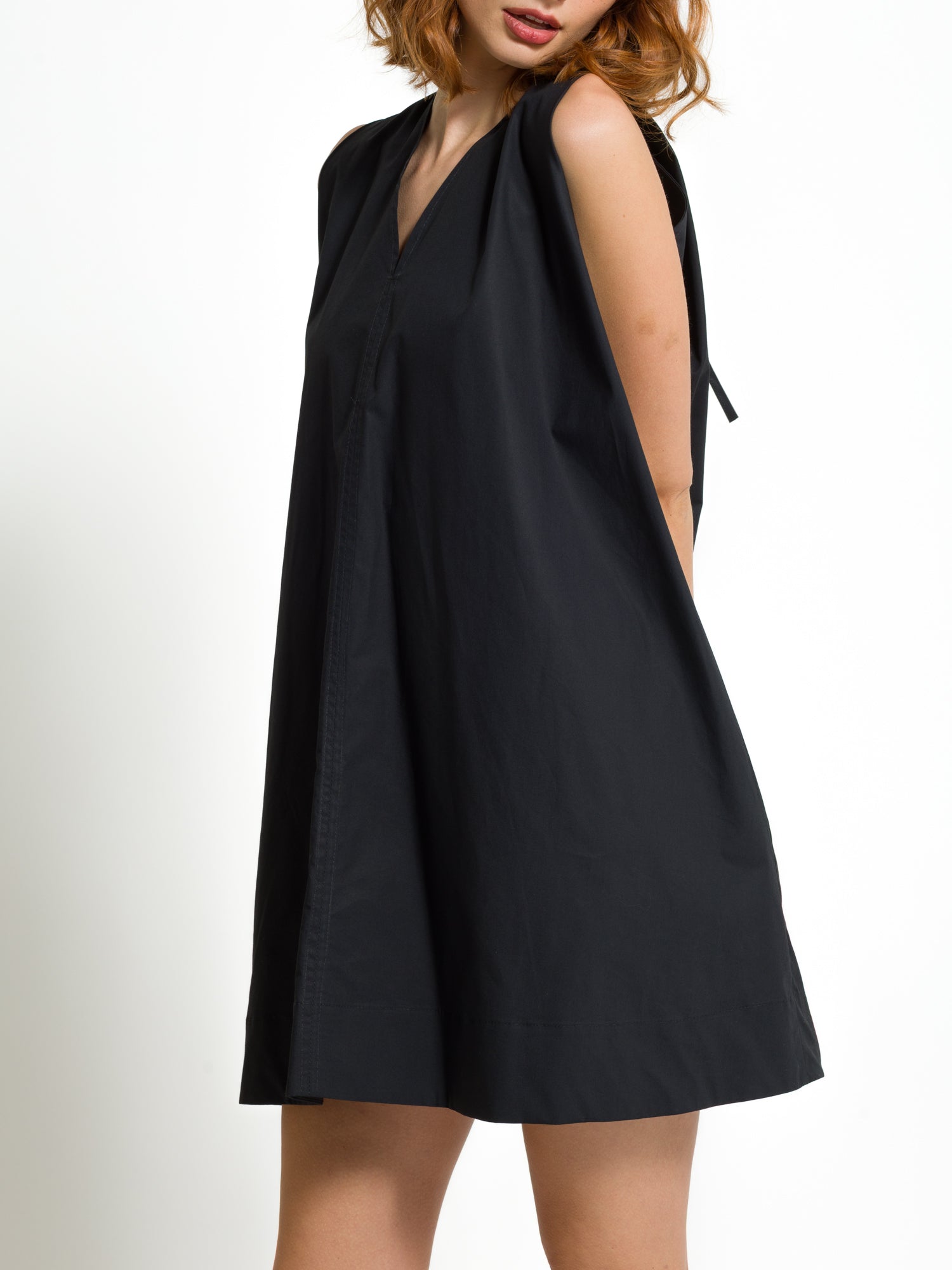 Abito a trapezio corto strutturato in cotone | Uncategorized da donna