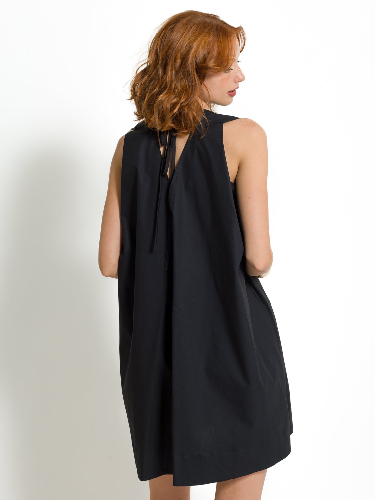 Abito a trapezio corto strutturato in cotone | Uncategorized da donna
