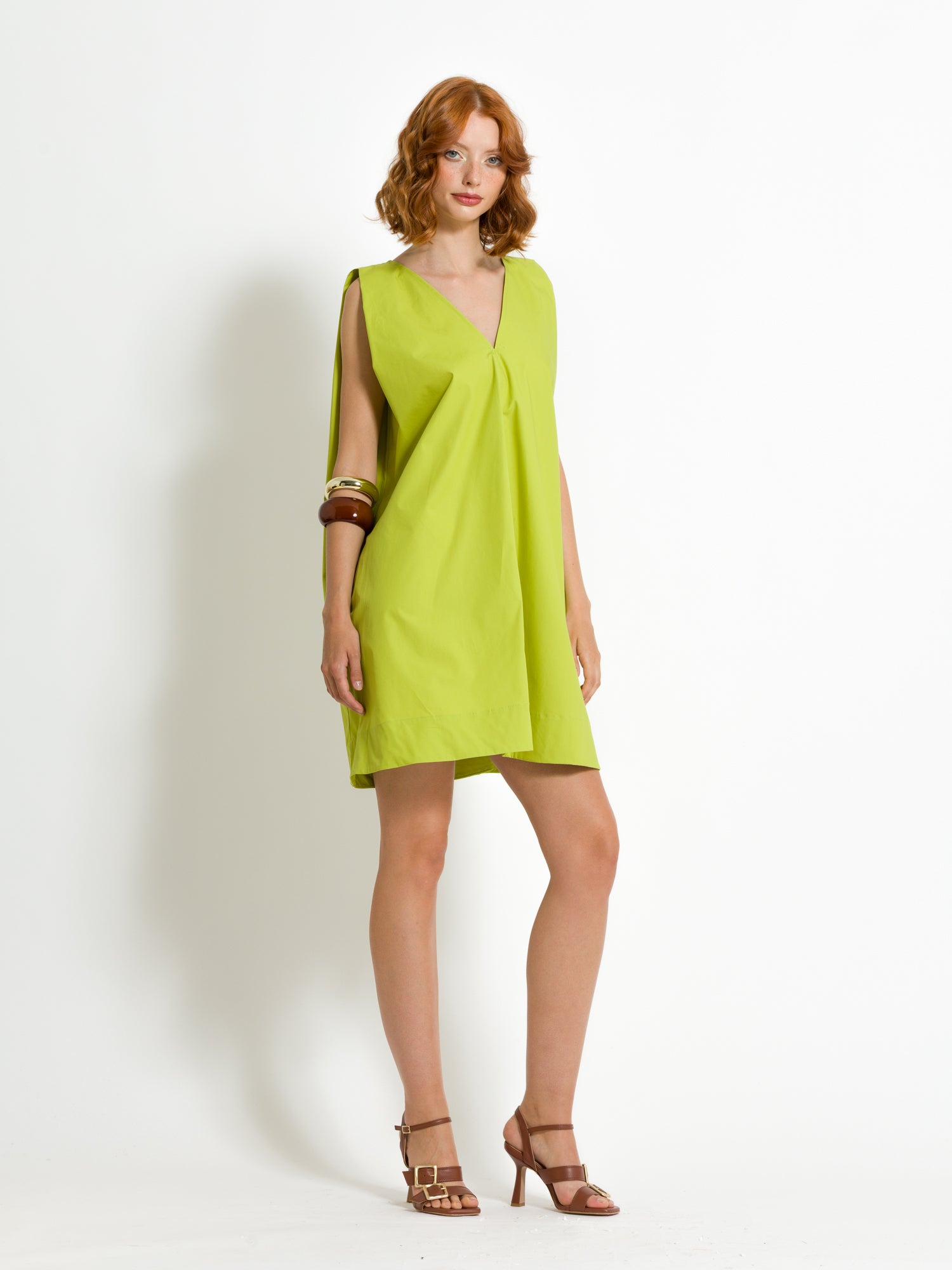Abito a trapezio corto strutturato in cotone | Uncategorized da donna