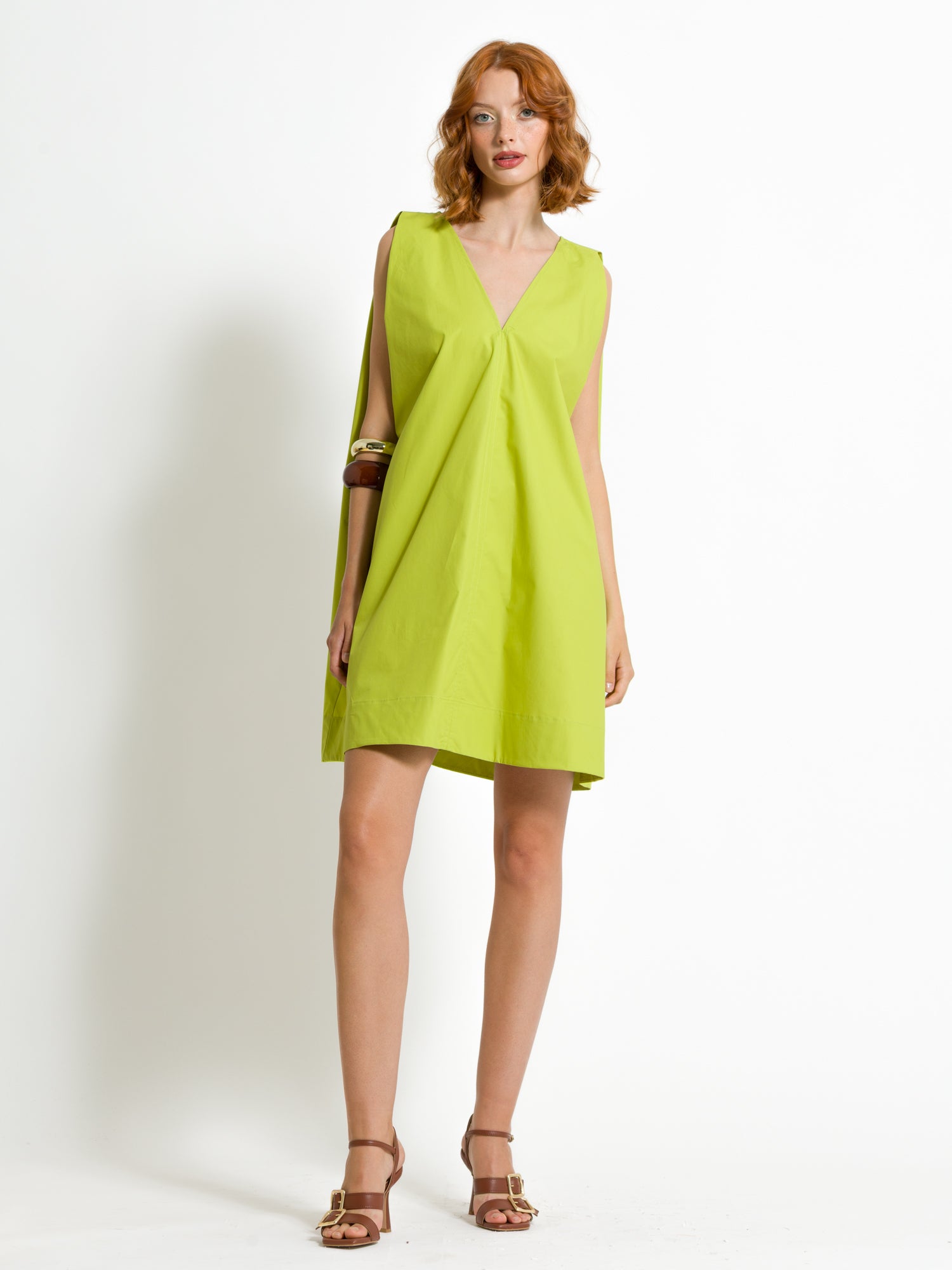 Abito a trapezio corto strutturato in cotone | Uncategorized da donna