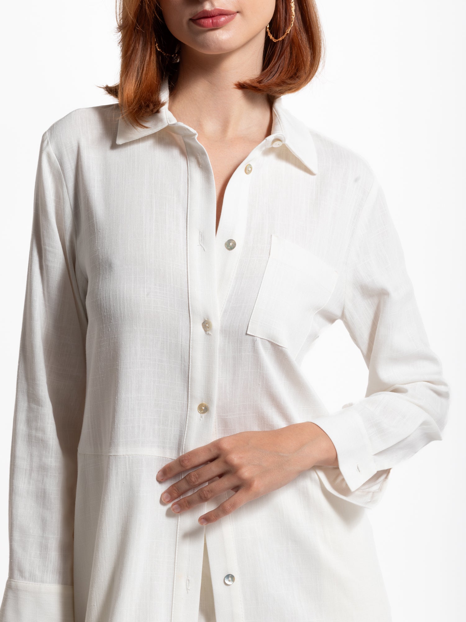 Abito lungo chemisier in misto lino | Uncategorized da donna