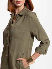 Abito lungo chemisier in misto lino | Uncategorized da donna