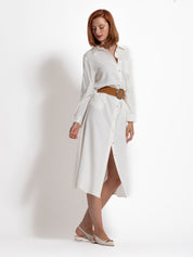 Abito lungo chemisier in misto lino | Uncategorized da donna