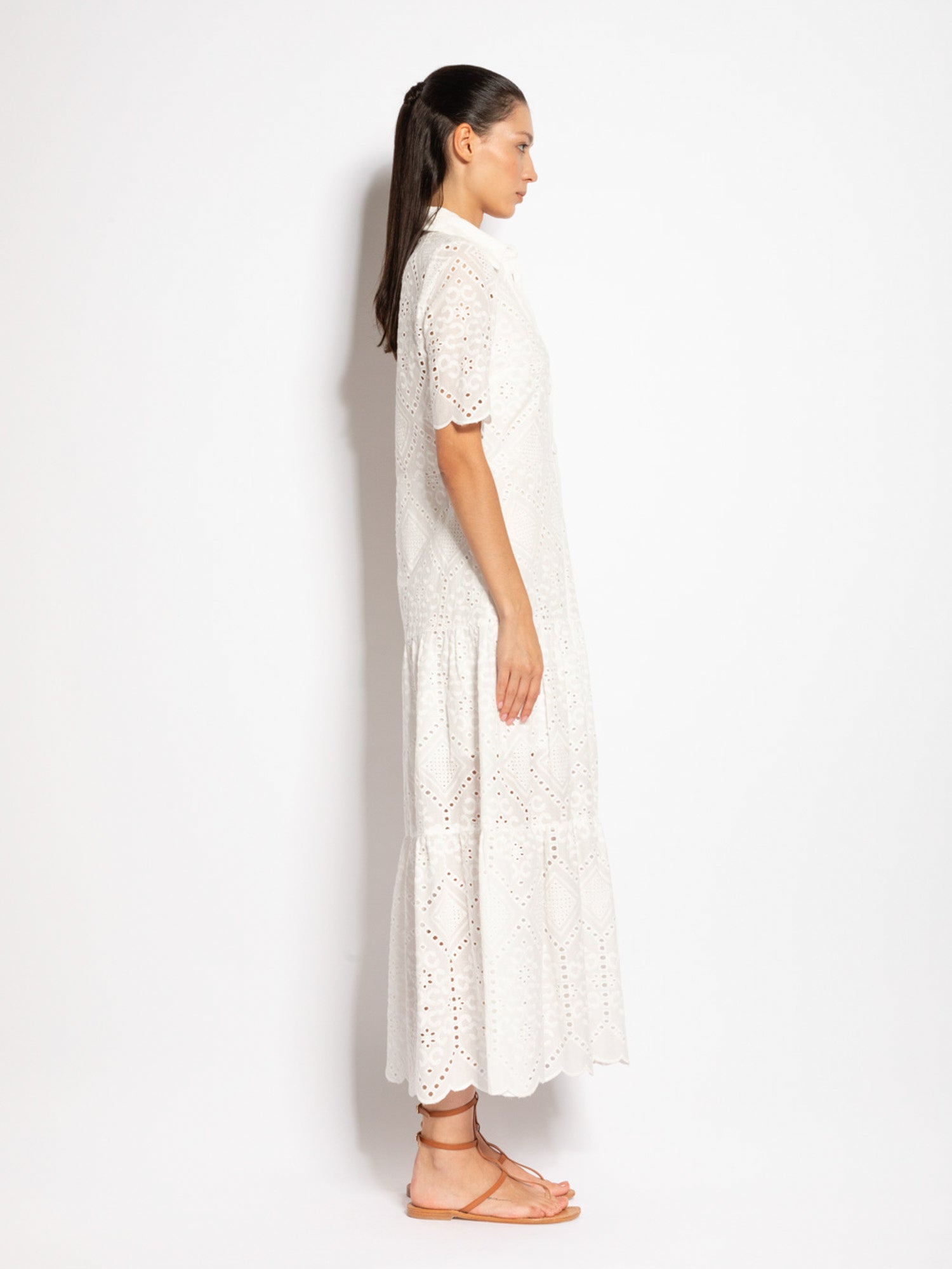 Abito lungo di cotone in sangallo | Uncategorized da donna