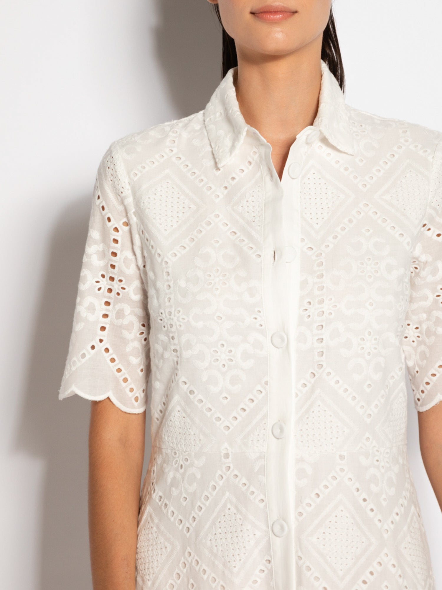 Abito lungo di cotone in sangallo | Uncategorized da donna
