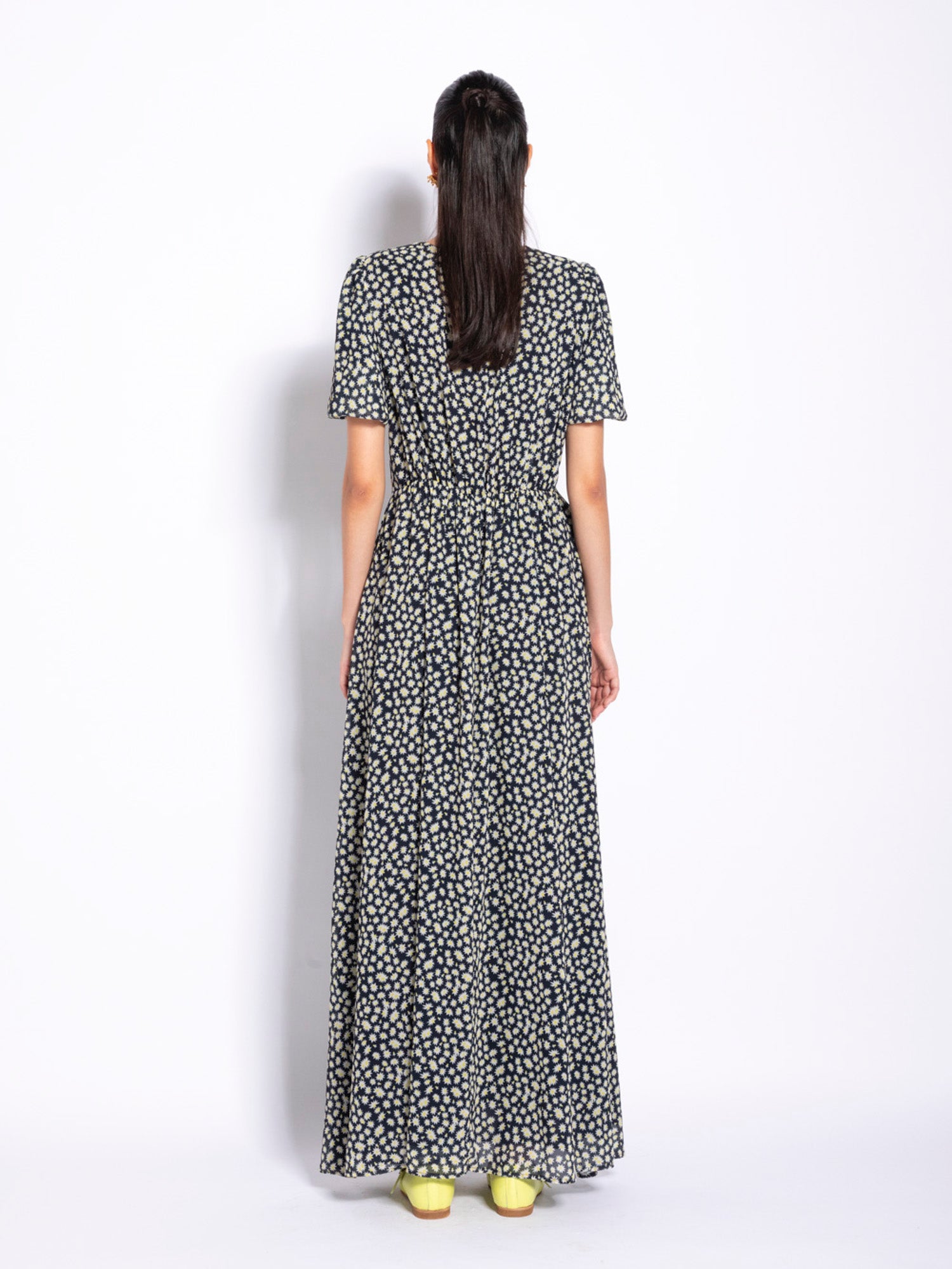 Abito lungo stampa micro margherita | Uncategorized da donna